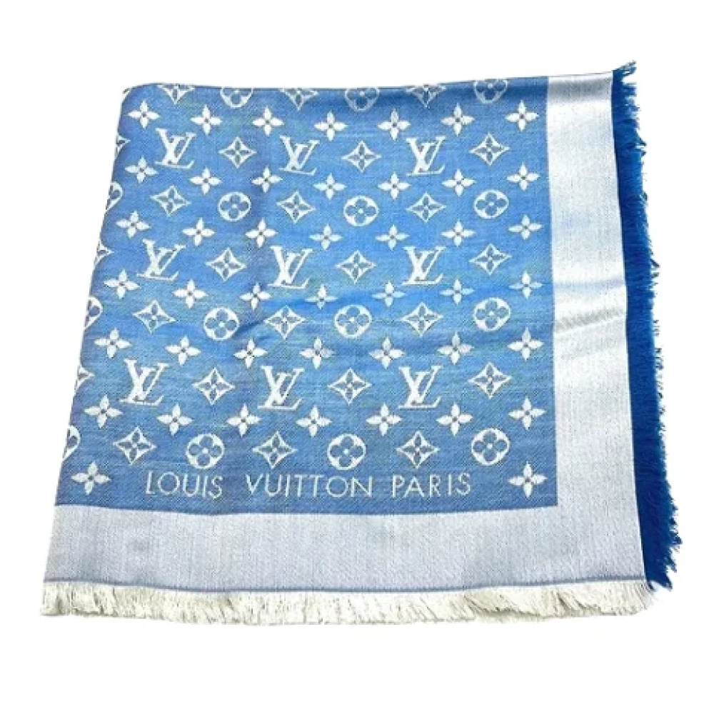 Louis Vuitton Vintage Pre-owned Silk scarves Blue Dames