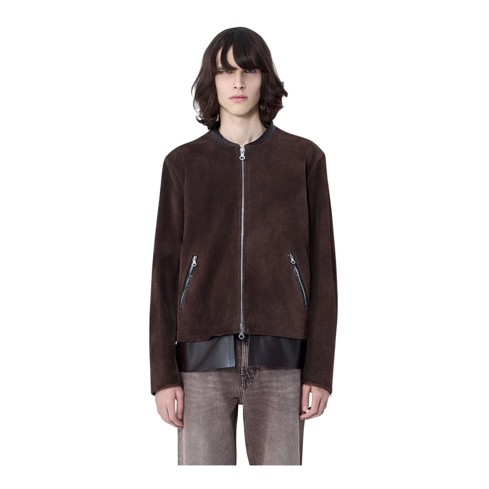 Our Legacy Men's Brown Leather Jackets, M, Drift Jacket