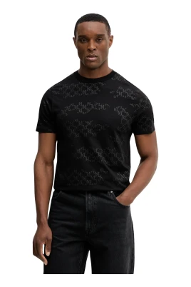 Mönstrat jerseymaterial T-shirt