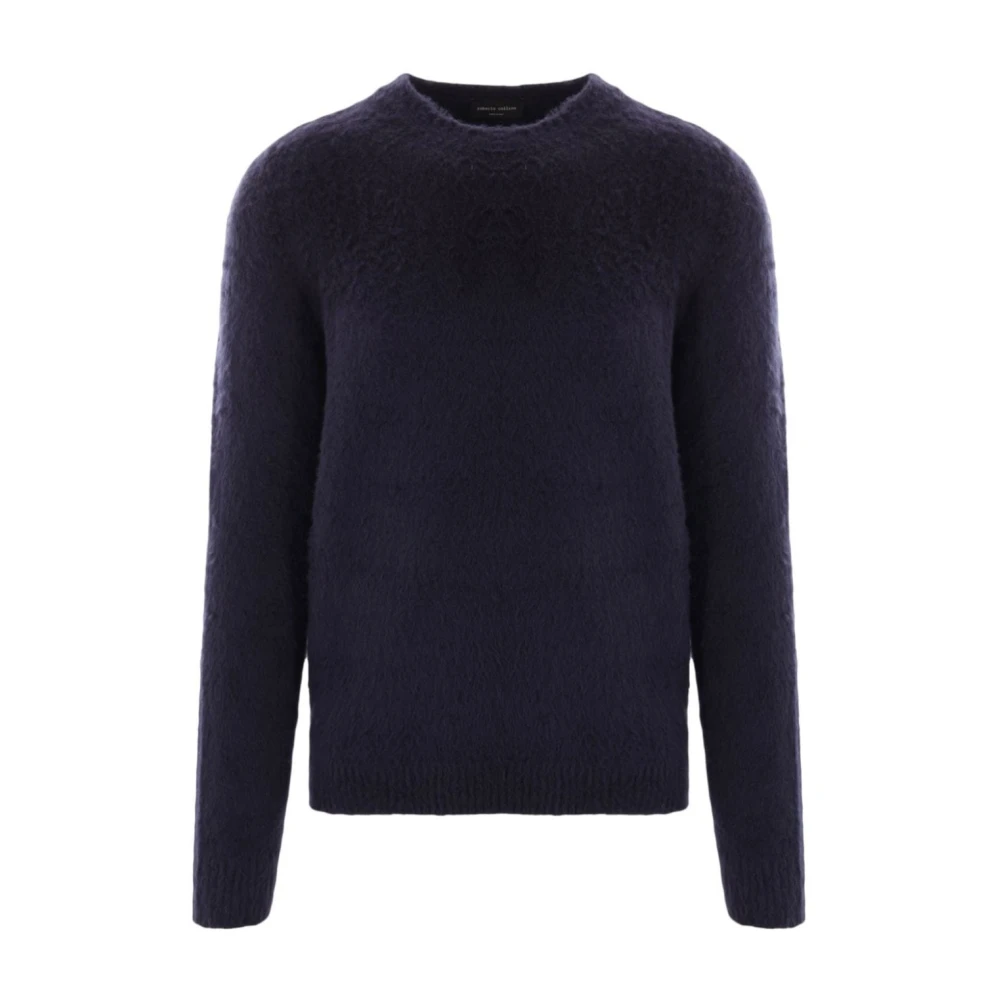 Roberto Collina Gezellig Gebreide Pullover Sweater Blue Heren