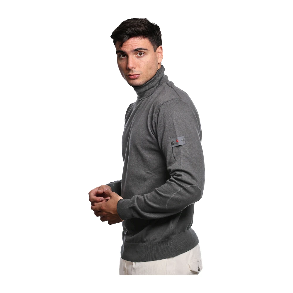 Peuterey Zwarte Katoen Wol Trui Gorran 07 Black Heren