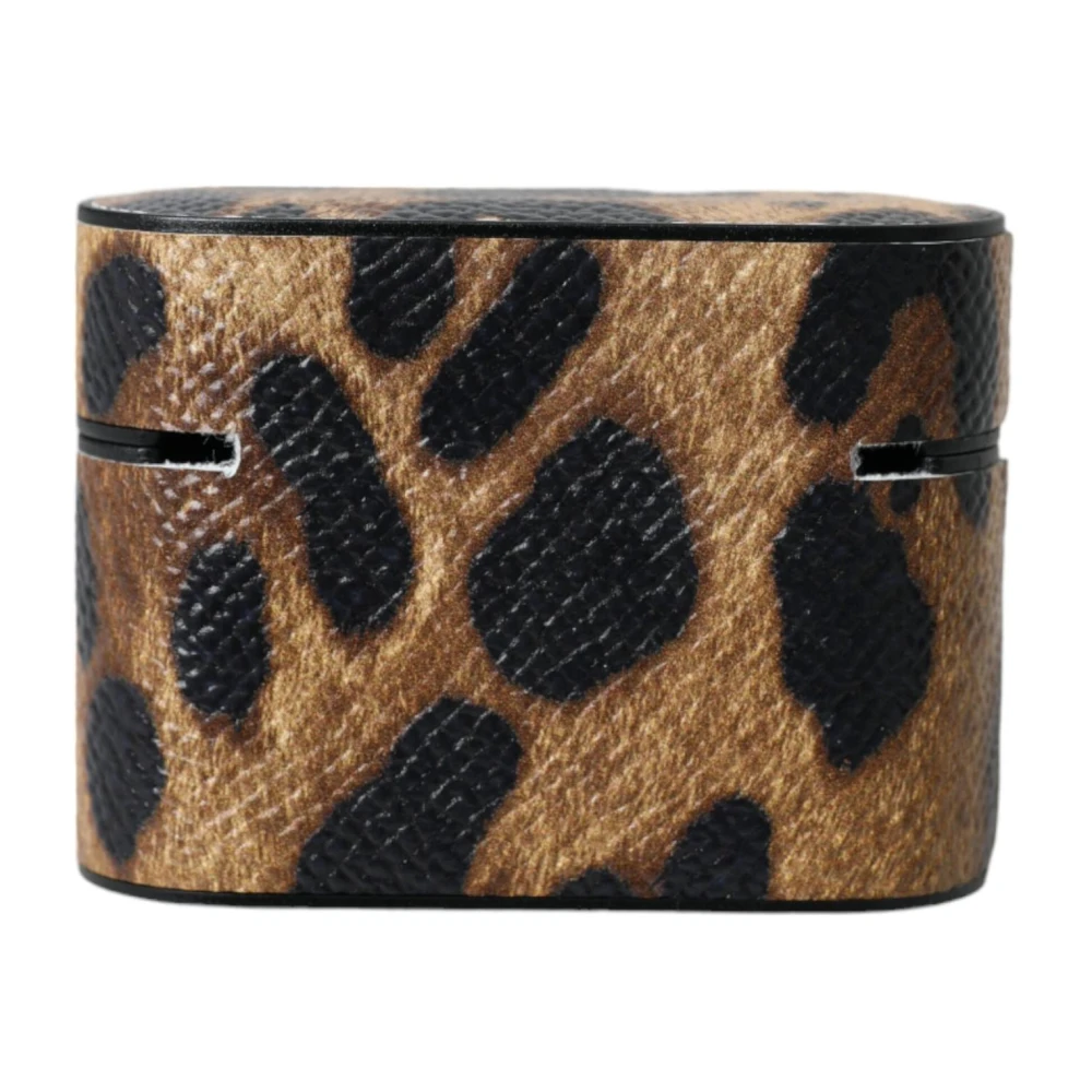 Dolce & Gabbana Leopard Print AirPods Hoesje Brown Dames