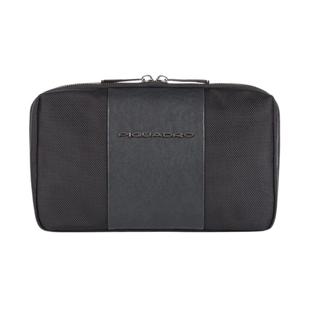 Piquadro Mannelijk Zwart Electronic Cord Pouch In Fabric