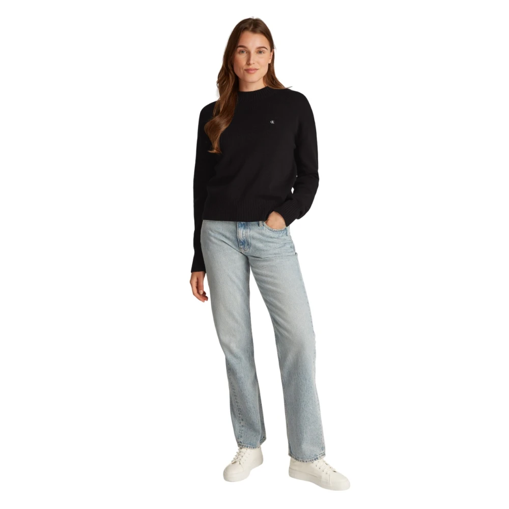 Calvin Klein Zwarte trui met regeneratief katoen Black Dames