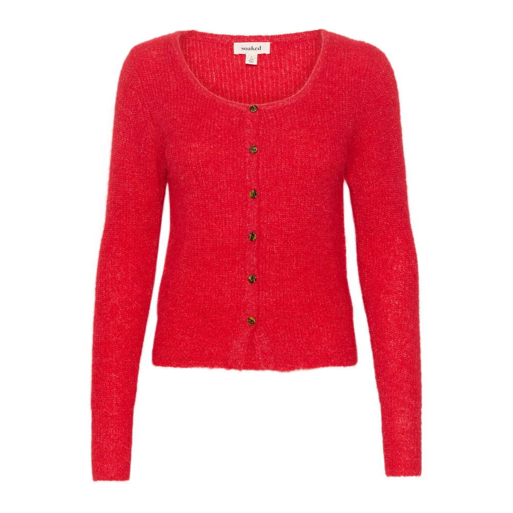Soaked in Luxury Petit Cardigan Gebreid Salsa Red Dames