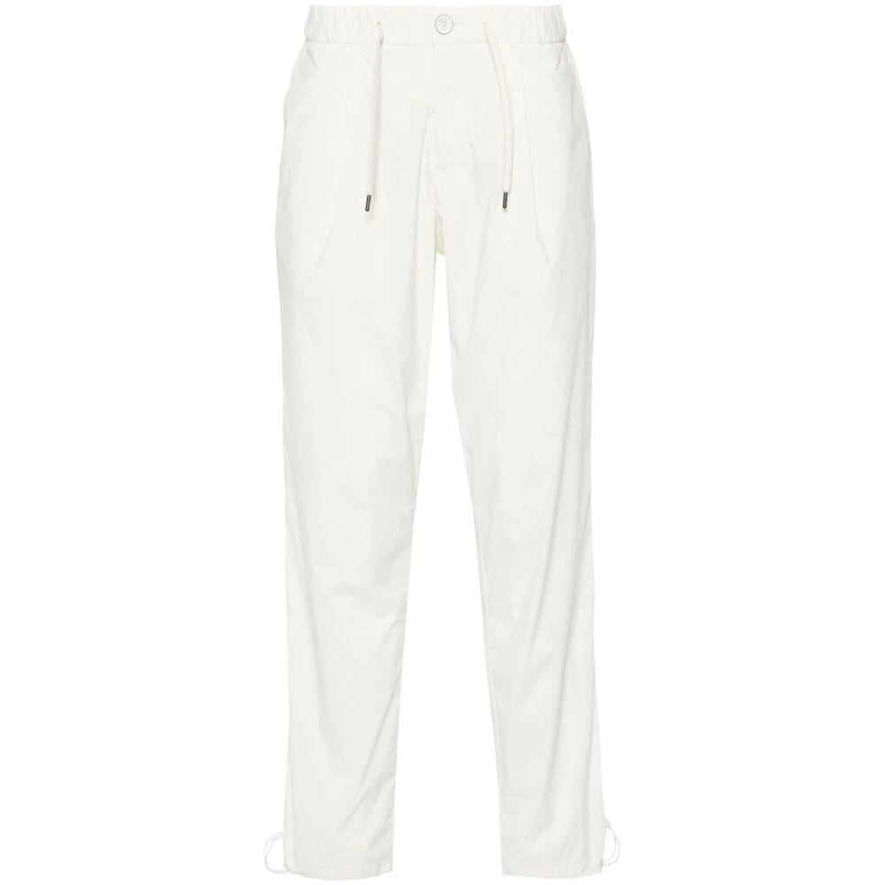 Herno Witte Lichtgewicht Broek met Trekkoord en Plooidetails White Heren