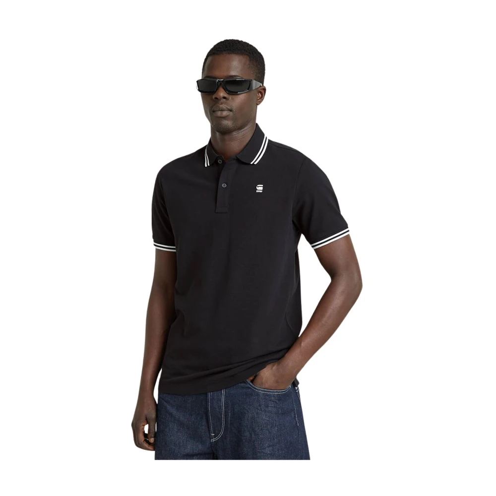 G-STAR RAW Heren Polo's & T-shirts Dunda Slim Stripe Polo S s Zwart