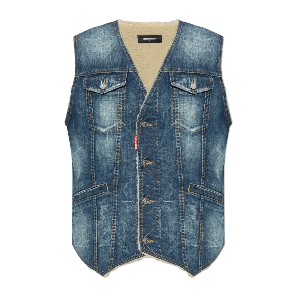 Dsquared2 Stijlvolle Gilet voor Mannen Blue Heren