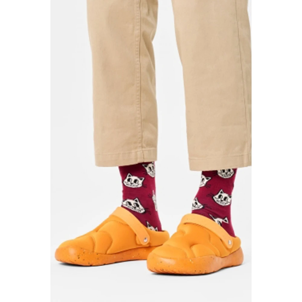 Happy Socks Katoenen Sokken met Kattenpatroon Red Heren