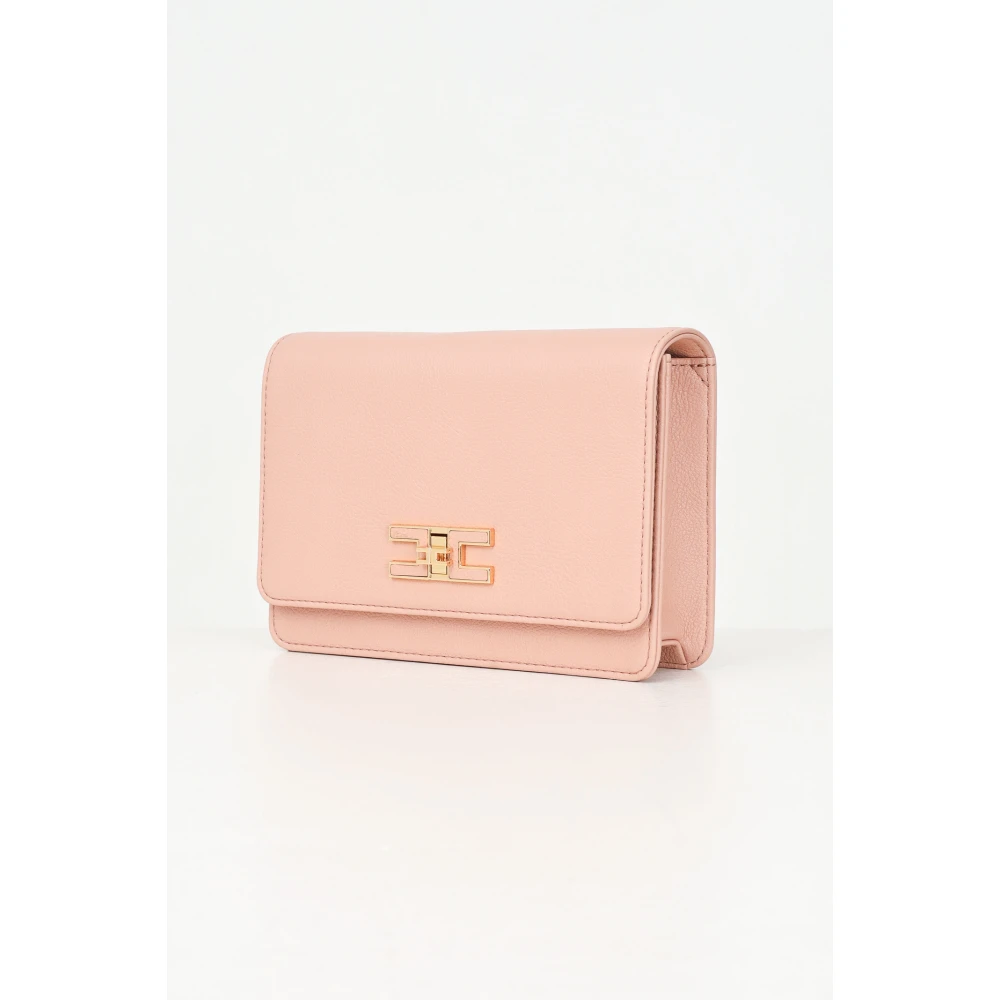 Elisabetta Franchi Vleeskleurige schoudertas met ketting Pink Dames