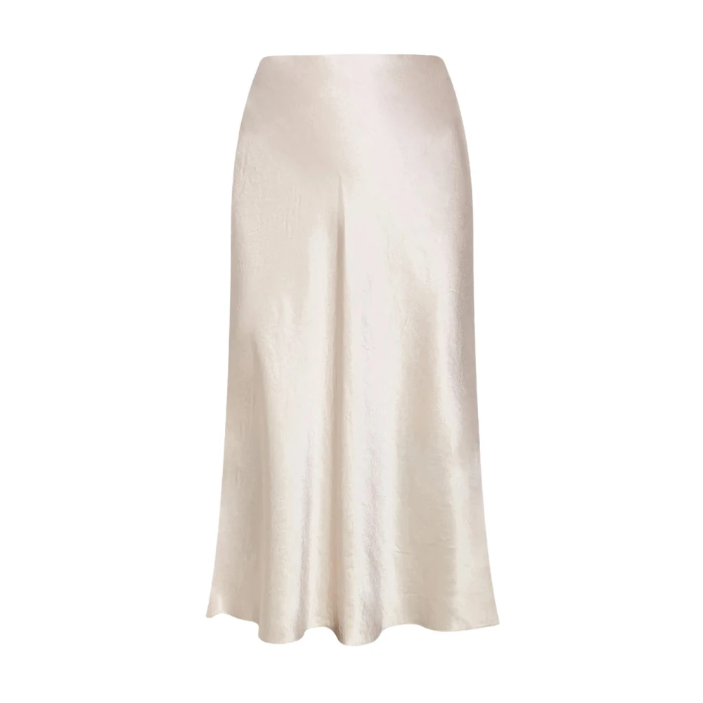 Vince Women's Beige Midi Skirts, M, Satin Slip Skirt