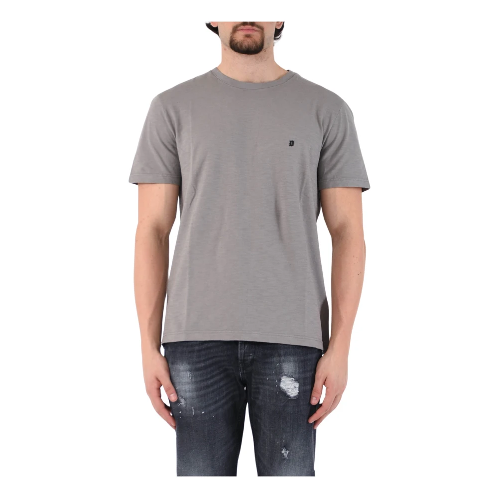 Dondup Jersey T-shirt met Frontlogo Gray Heren