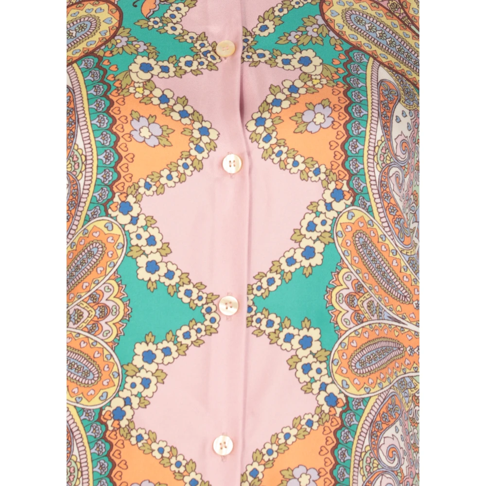 ETRO Multicolor Paisley Zijden Overhemd met Kraag Multicolor Dames