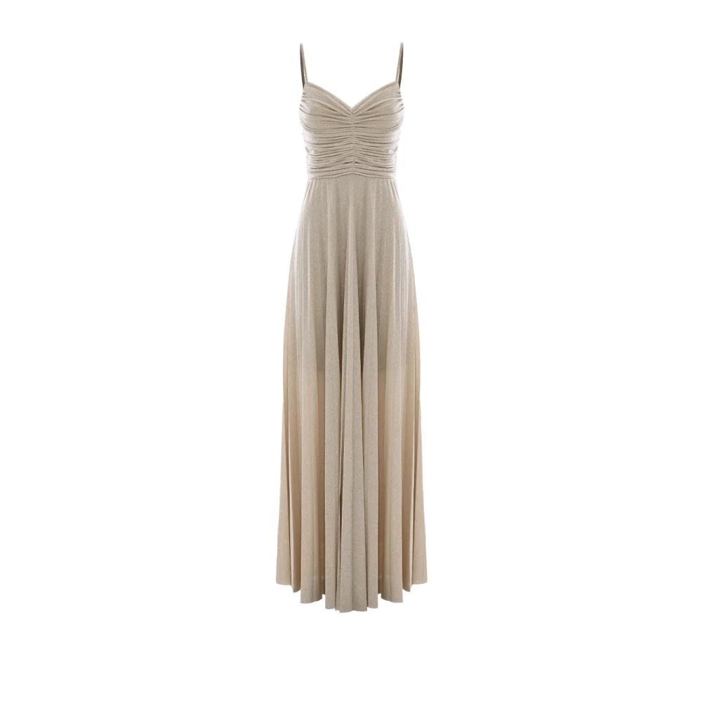 Kocca Viscose Lange Jurk met Gedrapeerd Bovenstuk Yellow Dames