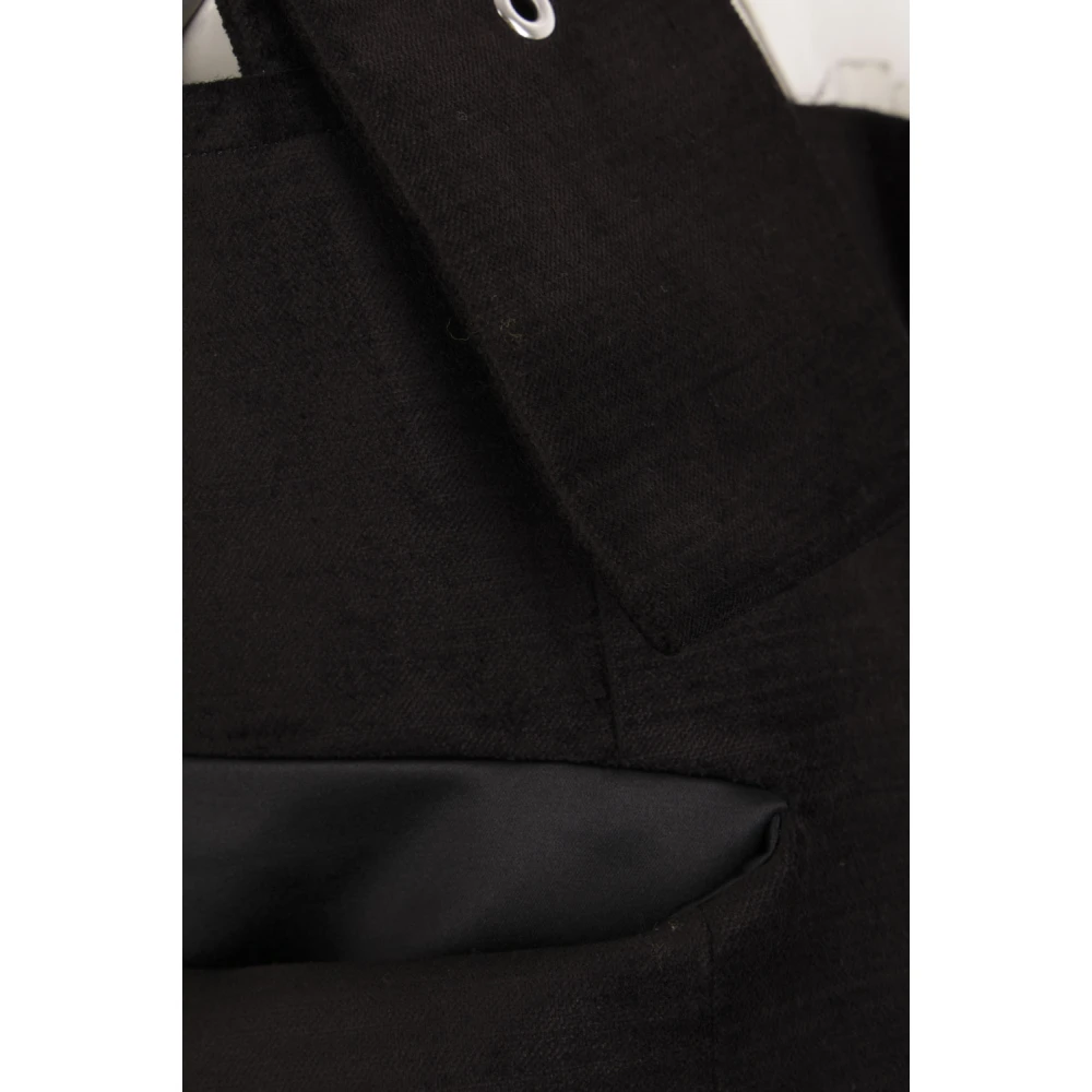Comme des Garçons Zwarte Fluweel Oversized Jas Black Dames