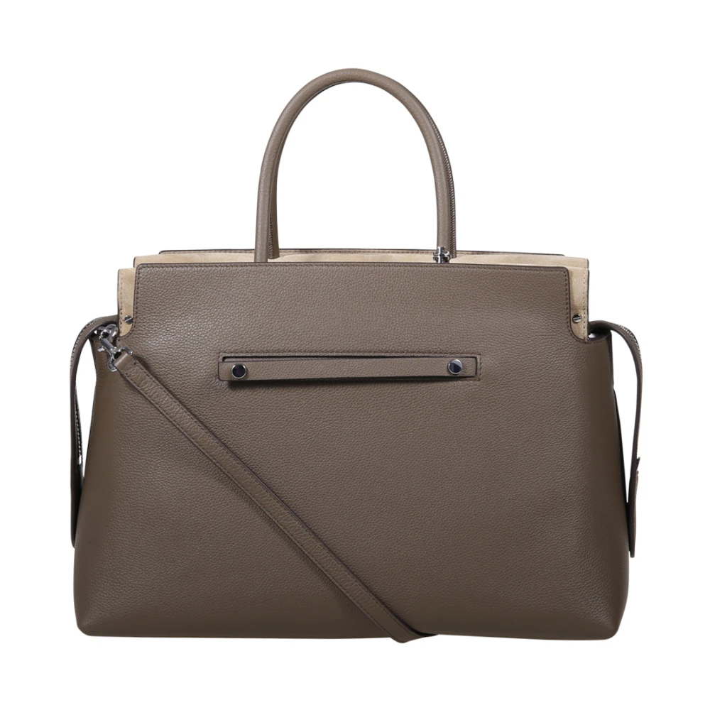 TORY BURCH Pebbled Large Satchel Wild Mushroom Brown Dames