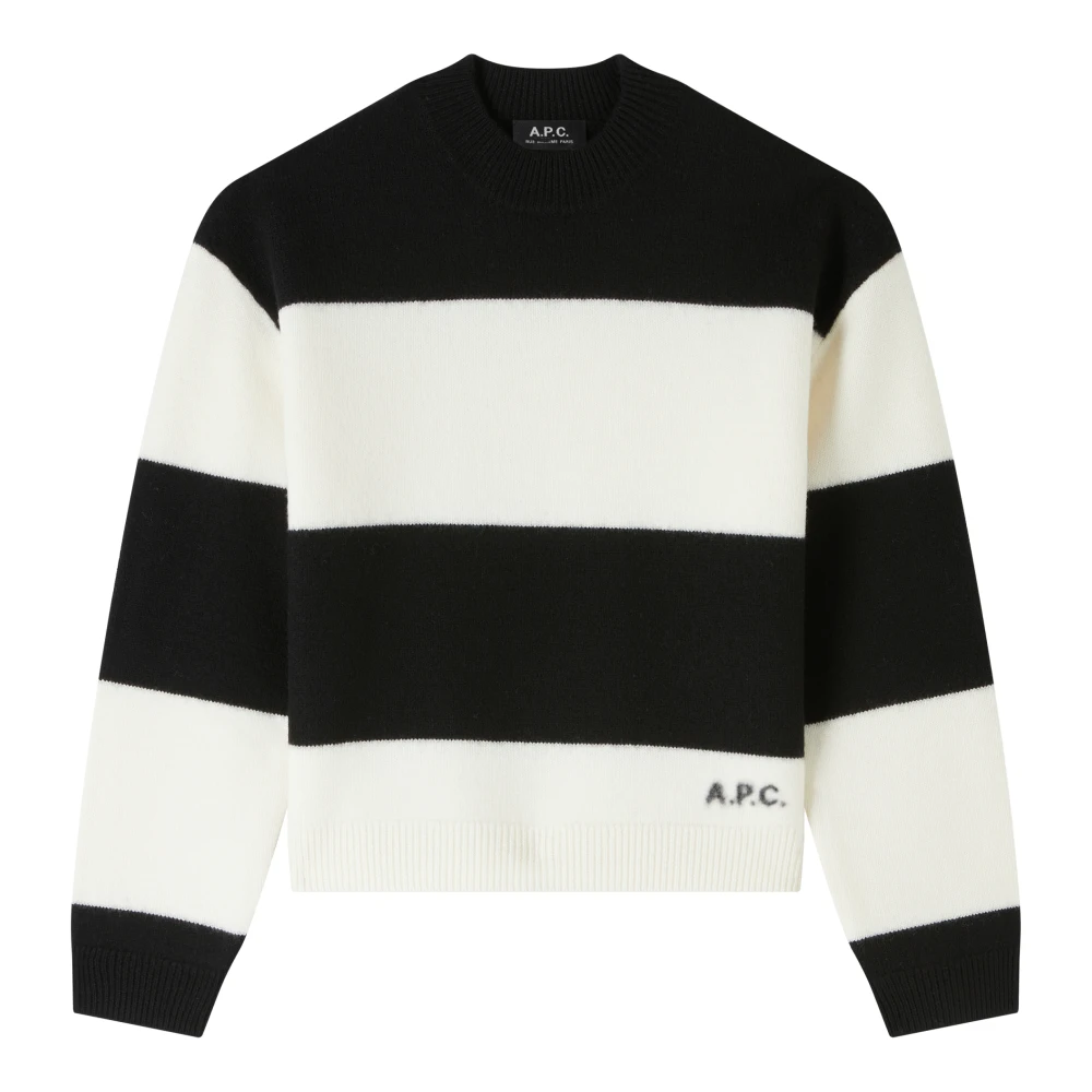 A.p.c. Zwarte Wollen Trui Zacht Warm Italiaans Black Dames