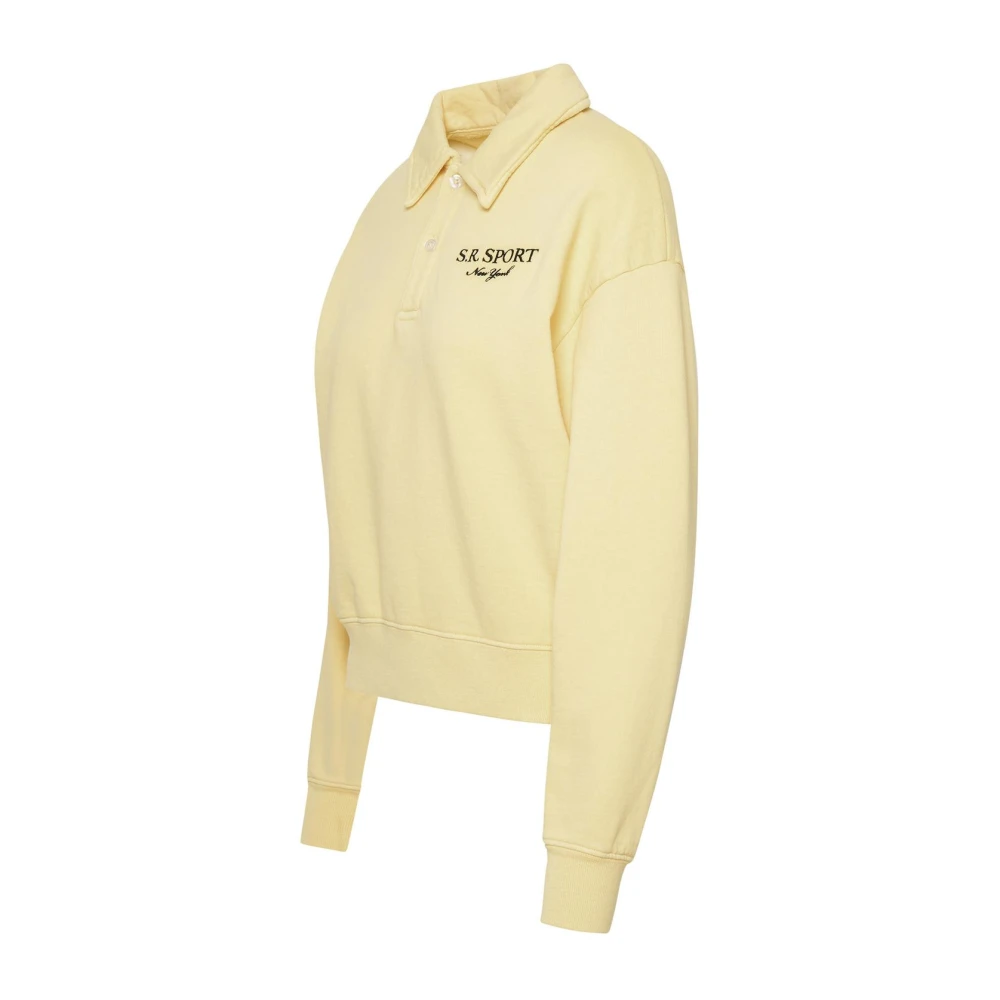 Sporty & Rich Gele Katoenen Polo Shirt Yellow Dames
