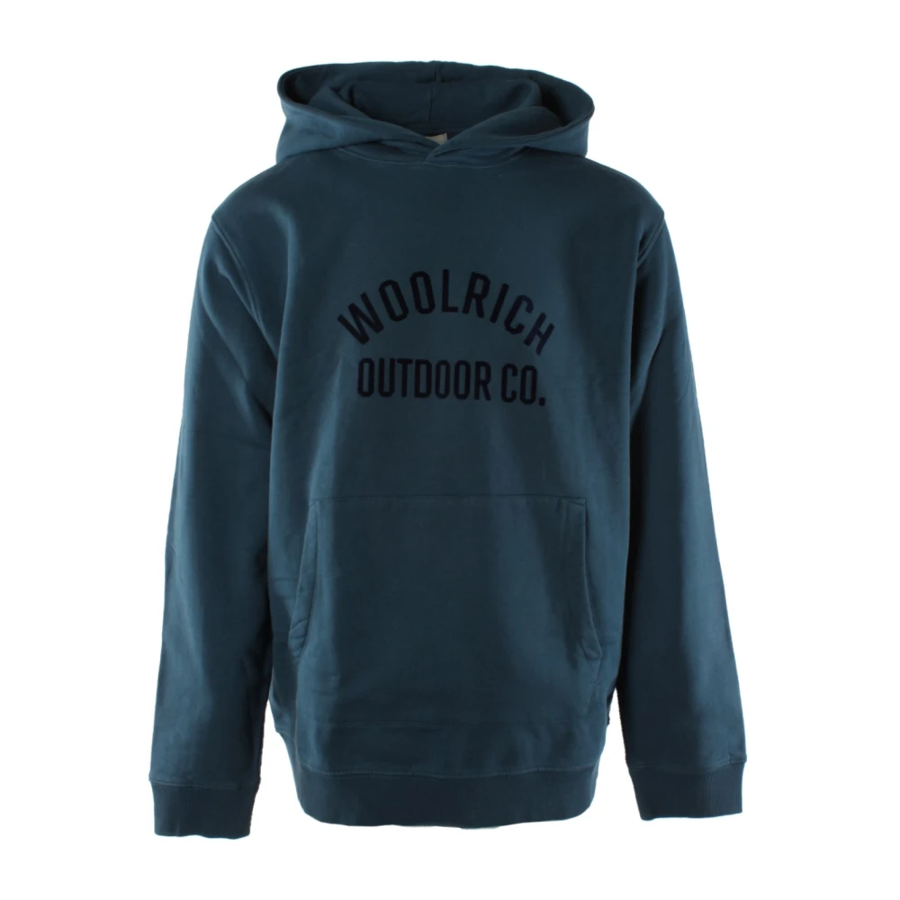 Woolrich Hoodies, Male, 2XL, Hoodie Blue