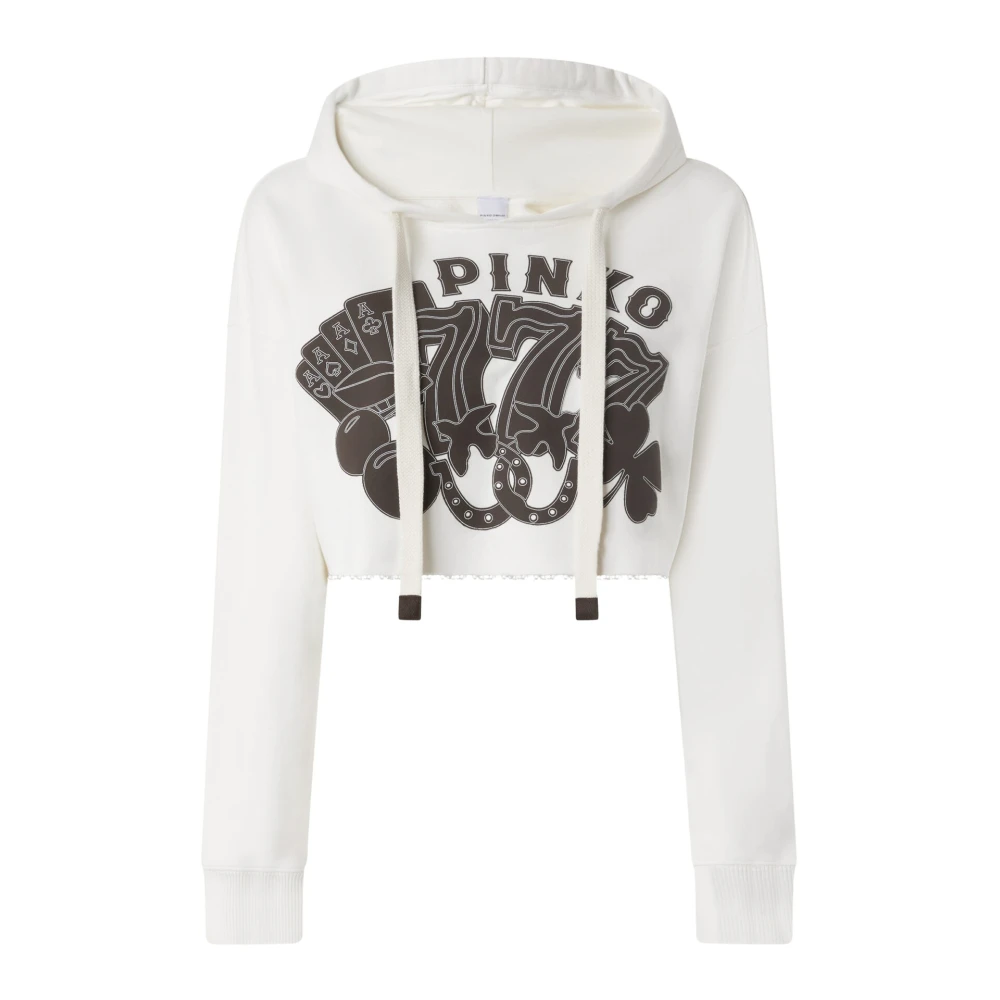 Pinko Korte hoodie met casino print White Dames