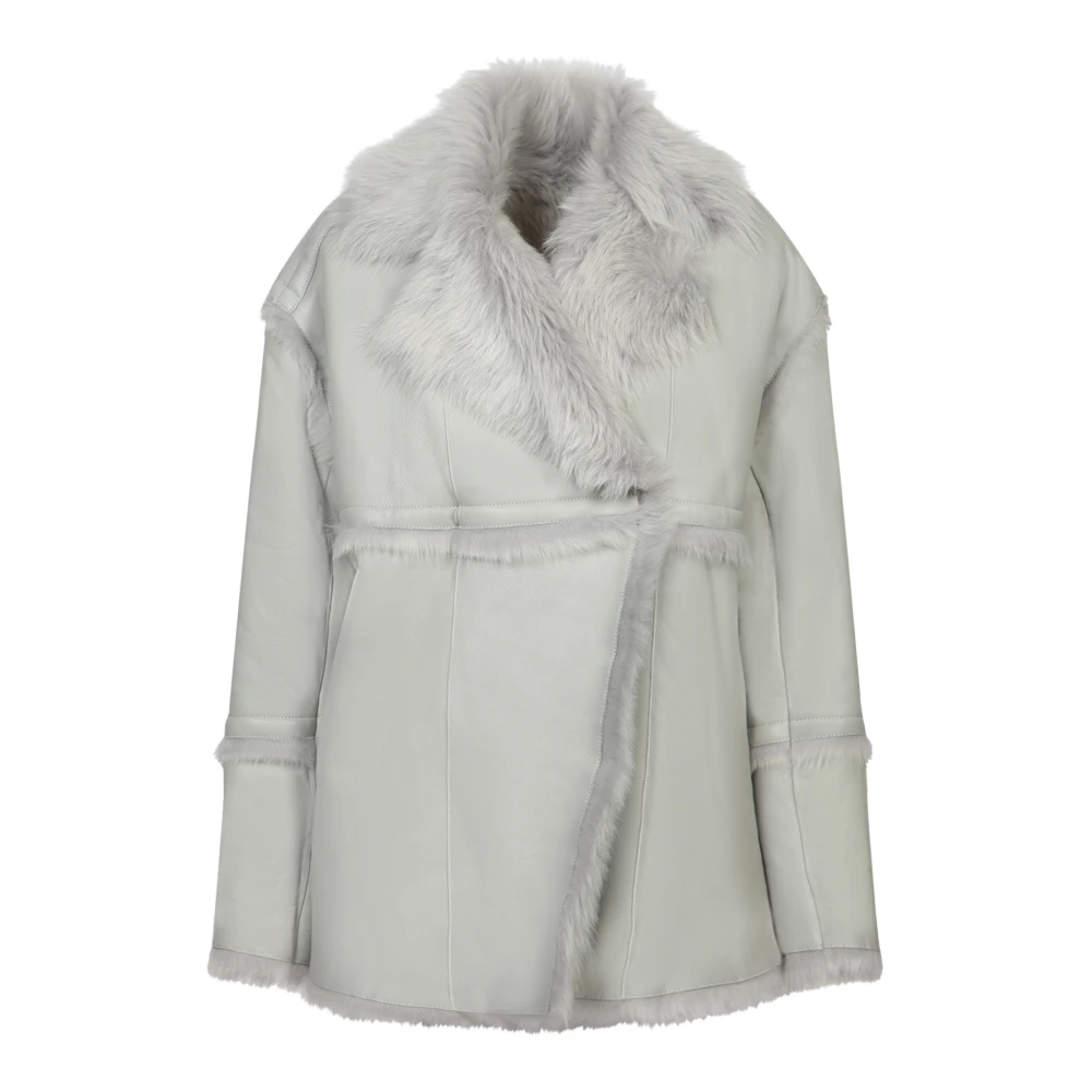 IRO Grijze Sheepskin Jas Winter Elegantie Gray Dames