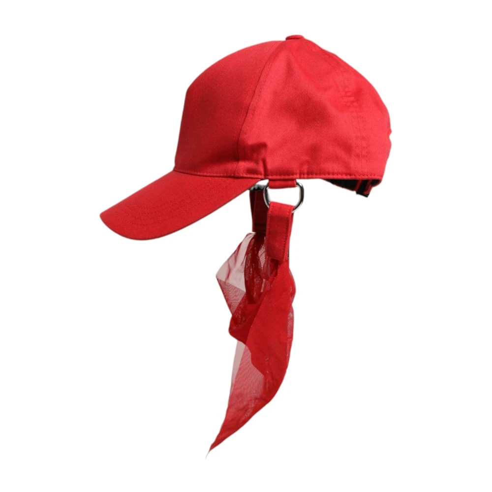 Dolce & Gabbana Baseball Cap With Face Covering - Female - Hats & Caps - Red - One Size - Accessories - Image 3