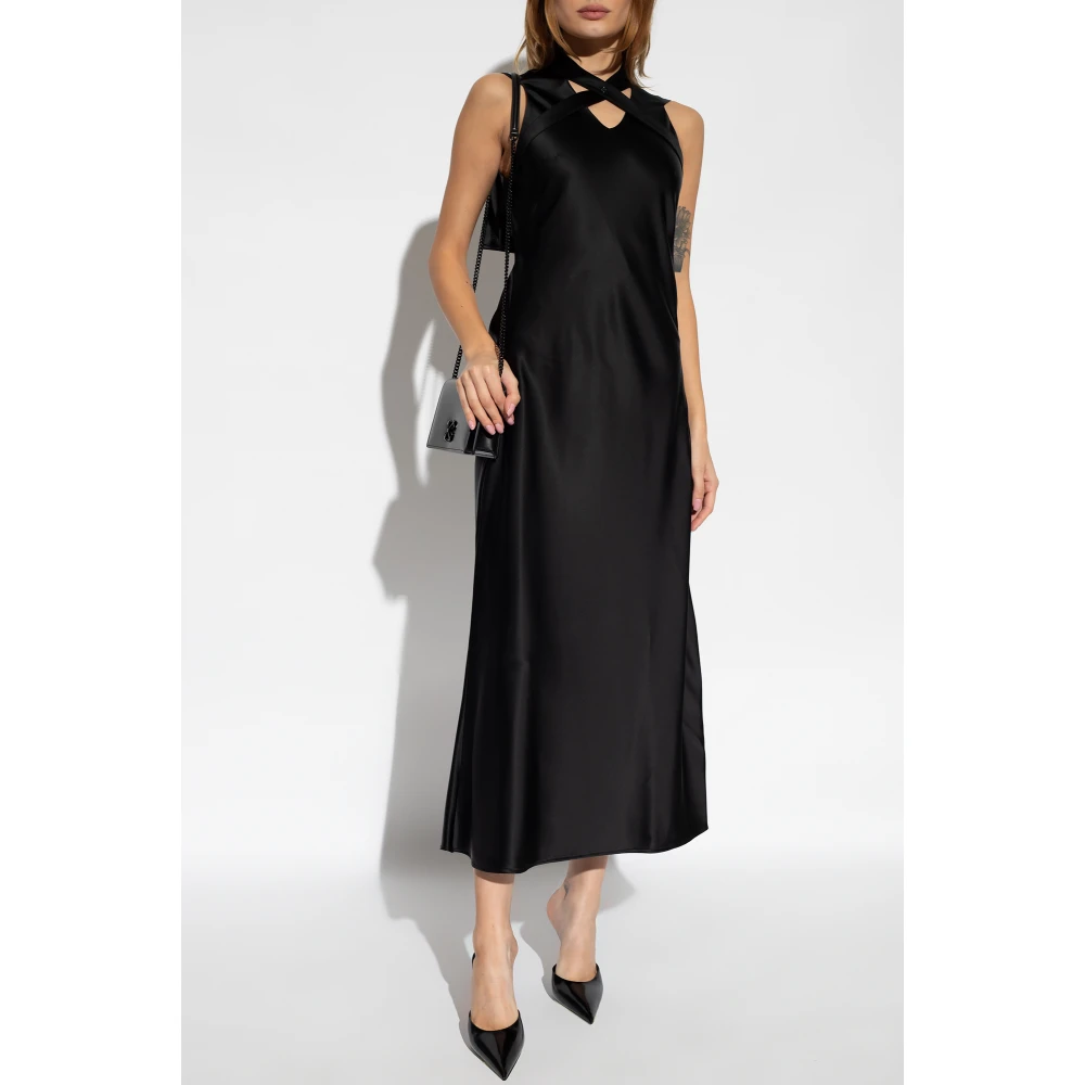 Off White Satijnen jurk Black Dames