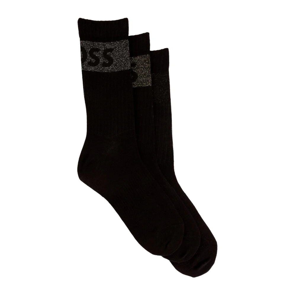 Hugo Boss Blankt Logotyp Ankelsockor 3-Pack Presentförpackning Black, Herr