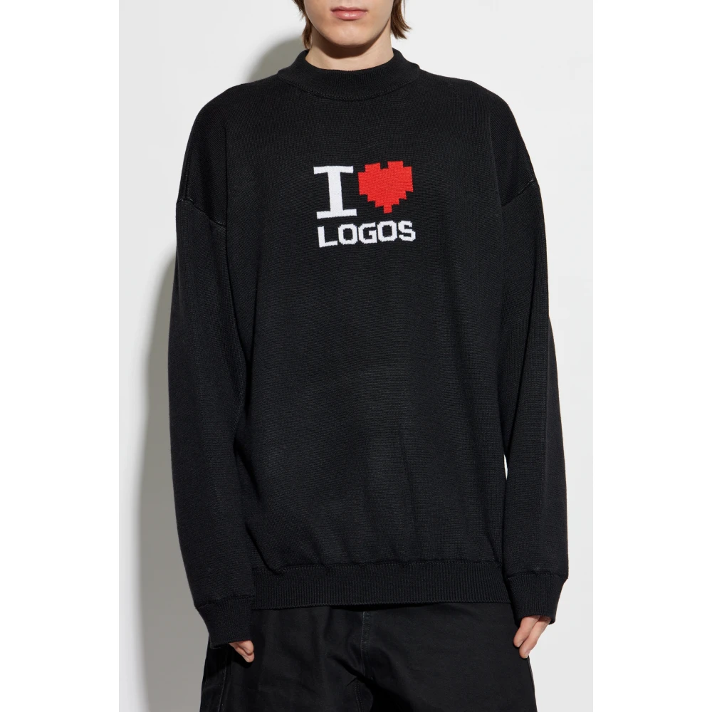 Vetements Trui met logo Black Heren