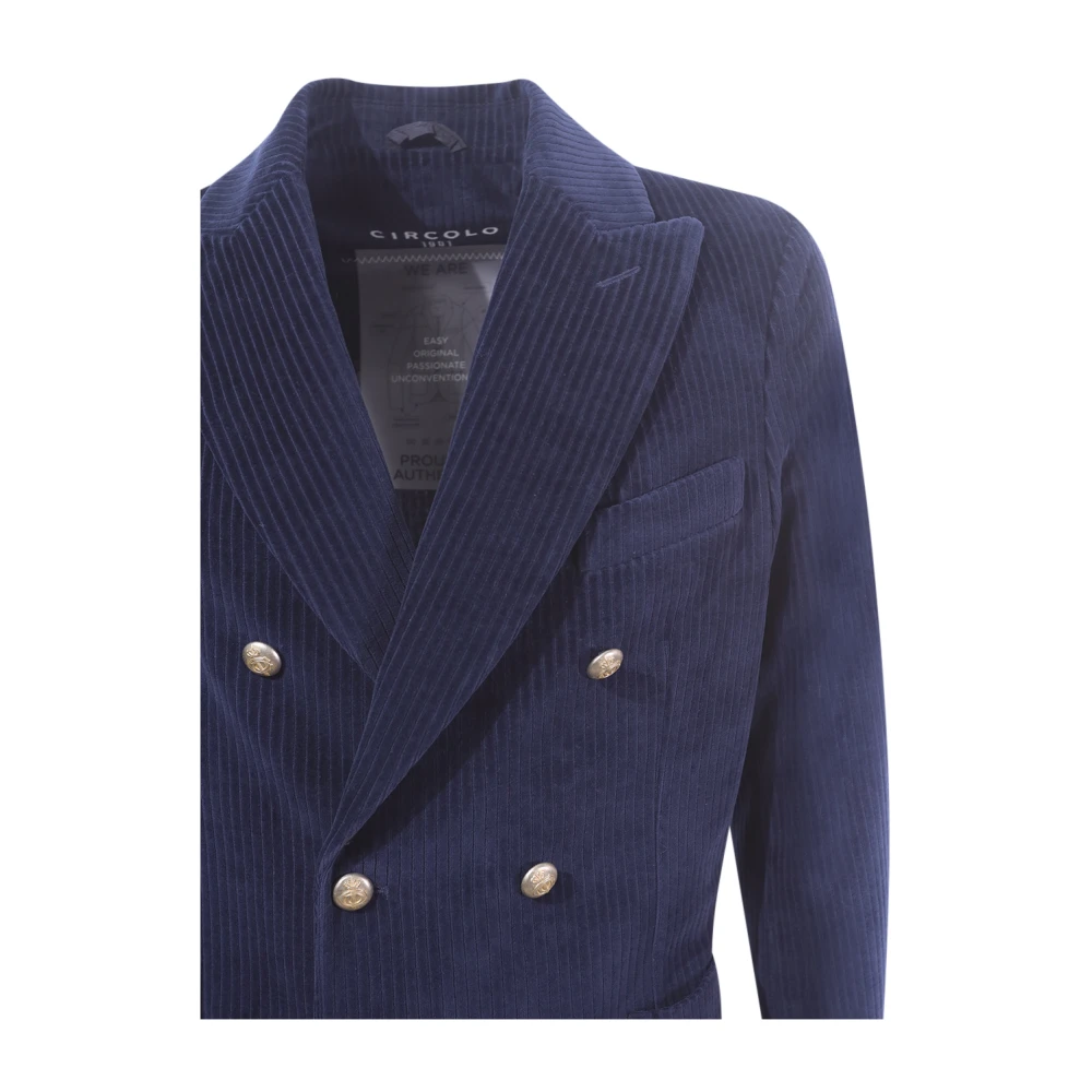 Circolo 1901 Blauw Peak Revers Jas Italiaans Gemaakt Blue Heren