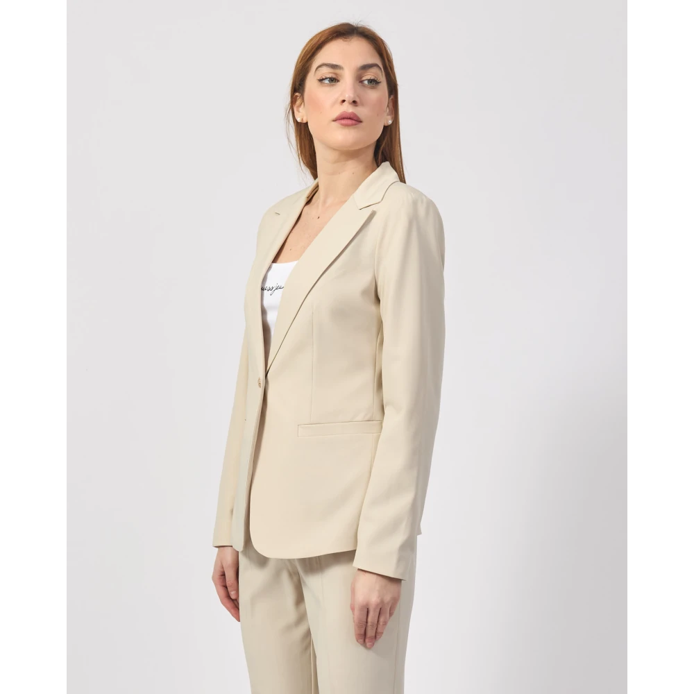 YES ZEE Beige Damesjas Enkelrij Beige Dames