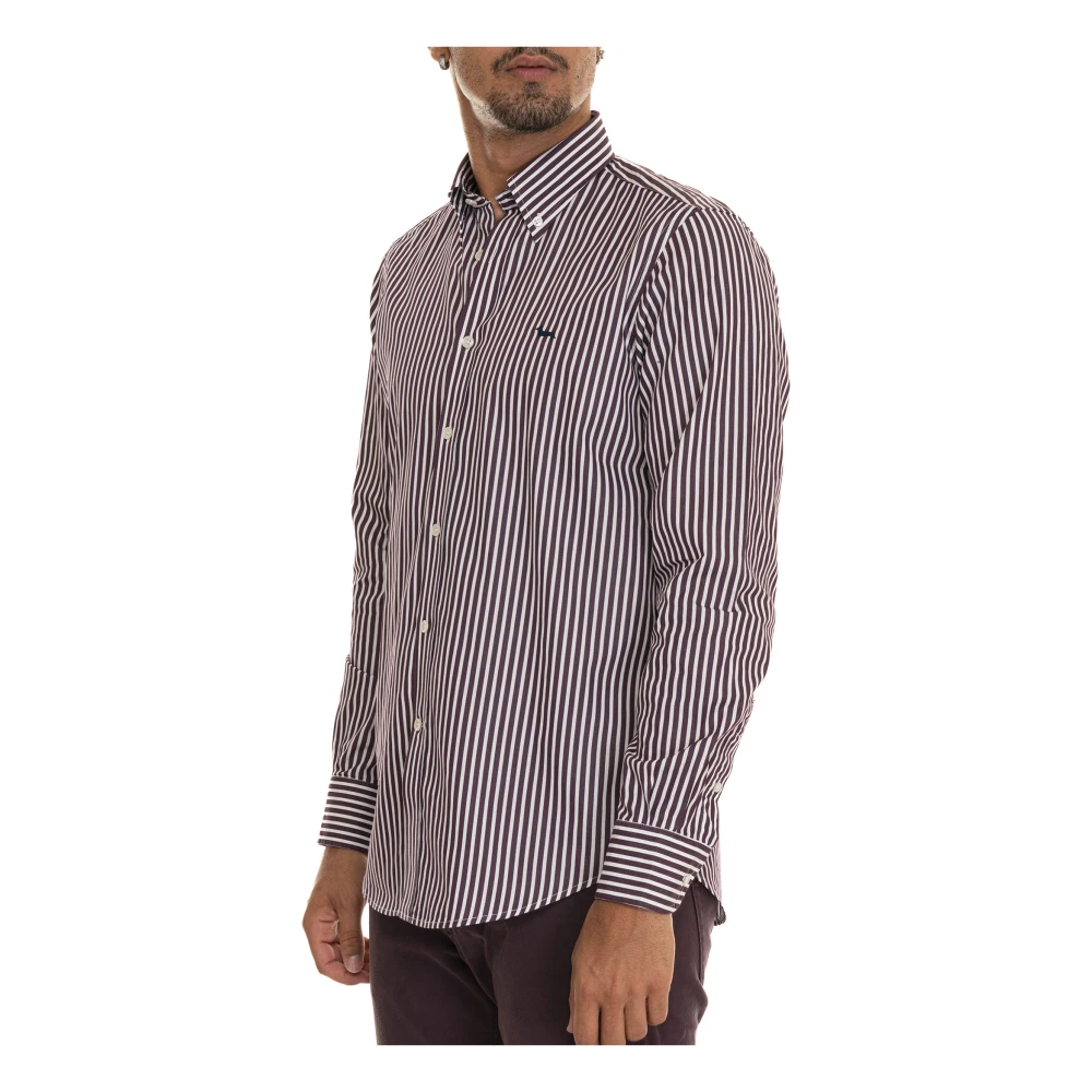 Harmont & Blaine Gestreept Katoenen Overhemd Purple Heren
