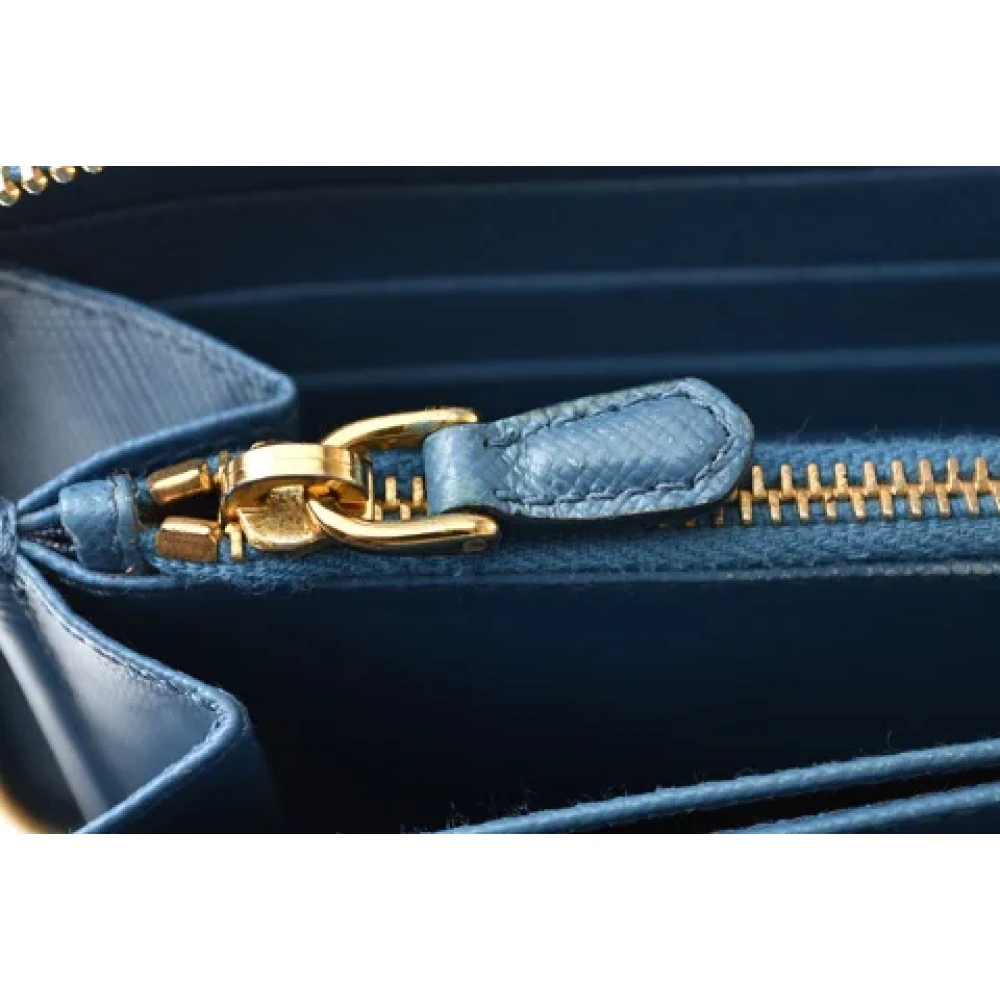 Prada Vintage Pre-owned Leather wallets Blue Dames