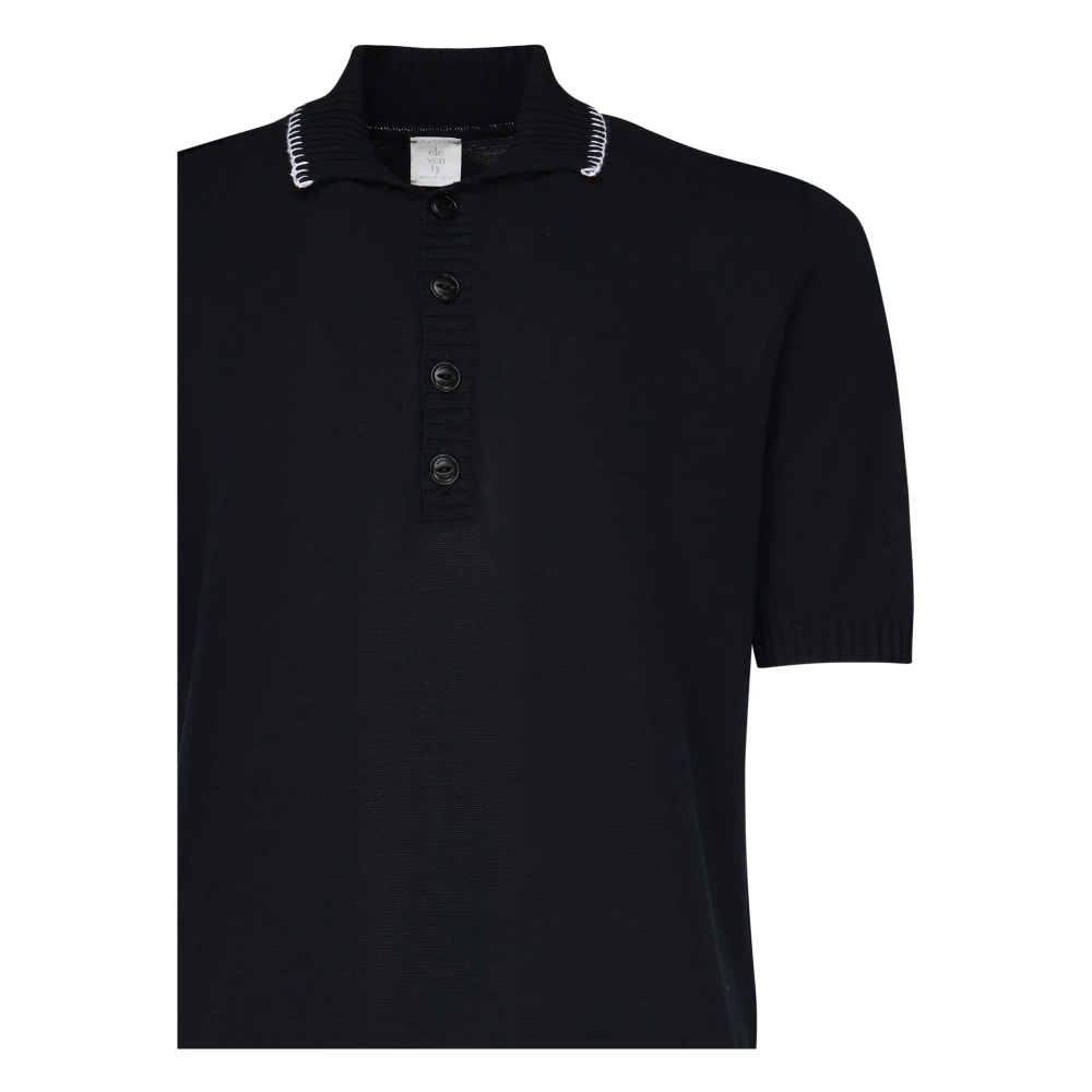 Eleventy Blauwe Wol T-shirts en Polo's Blue Heren