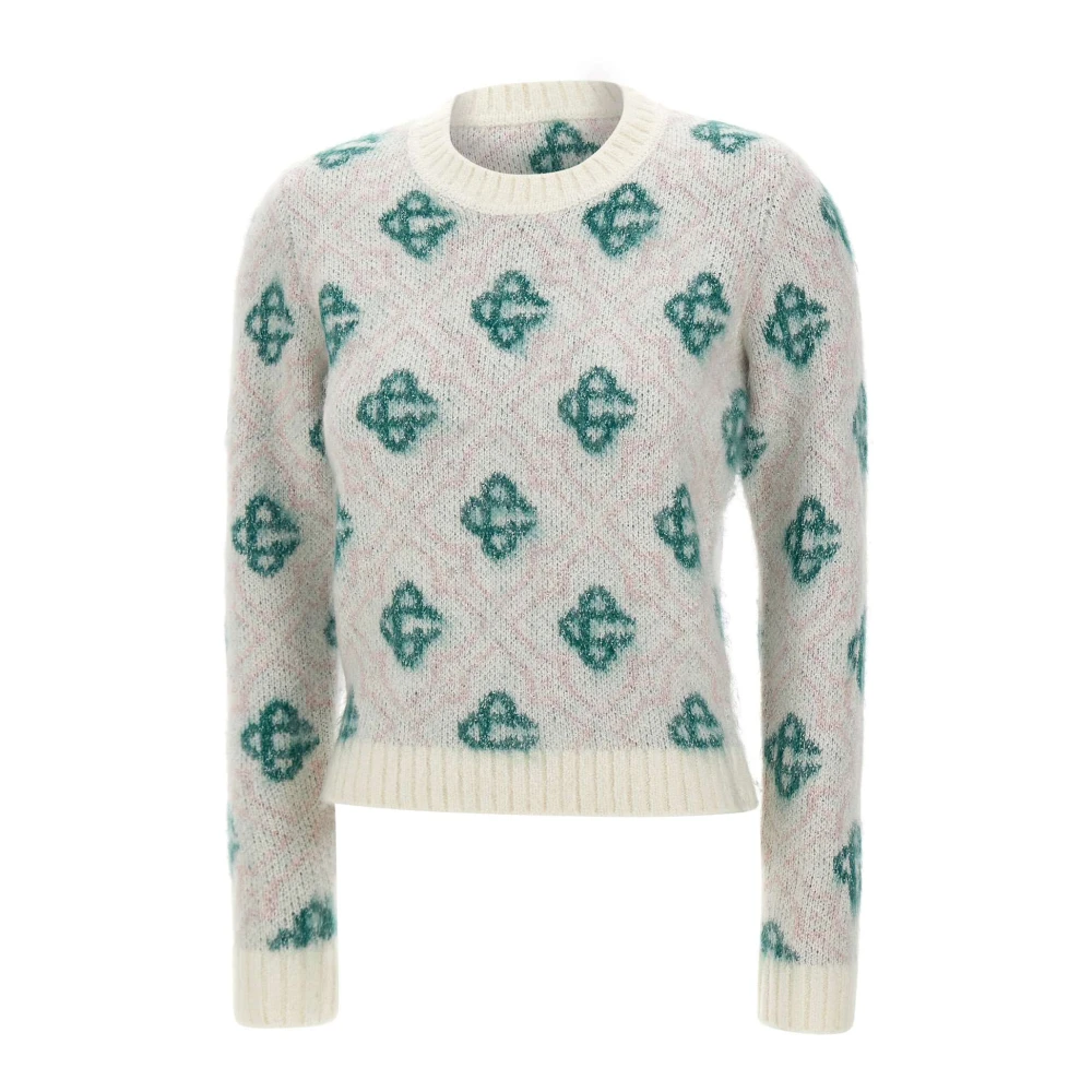 Casablanca Women's Multicolor Round-Neck Knitwear, M, Monogram Mohair Jumper