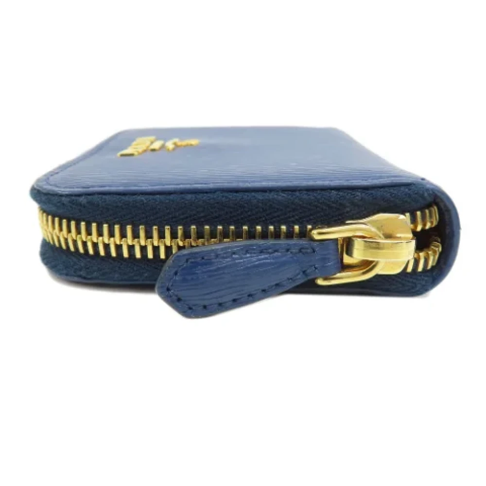 Prada Vintage Pre-owned Leather wallets Blue Dames