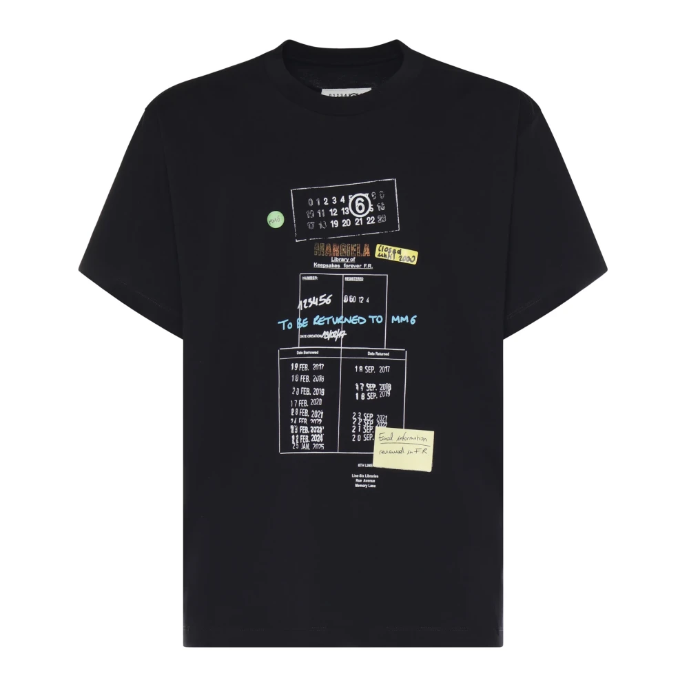 Mm6 Maison Margiela Hombre Negro Camisetas, Talla: S