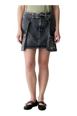 Buckle Cargo Mini Skirt