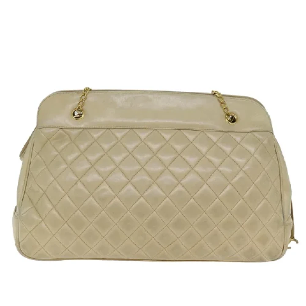 Chanel Vintage Pre-owned Leather chanel-bags Beige Dames