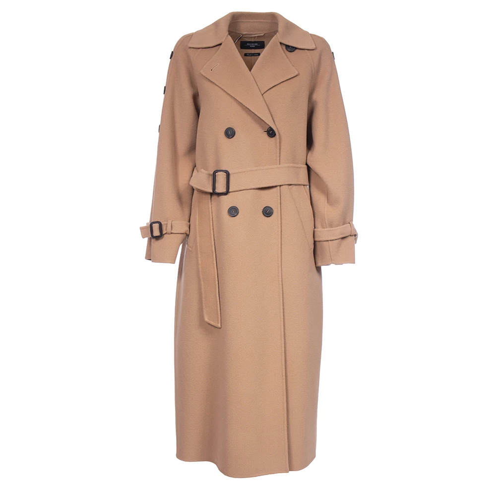 Max Mara Weekend Wollen Trenchcoat Kerst Weekend Beige Dames