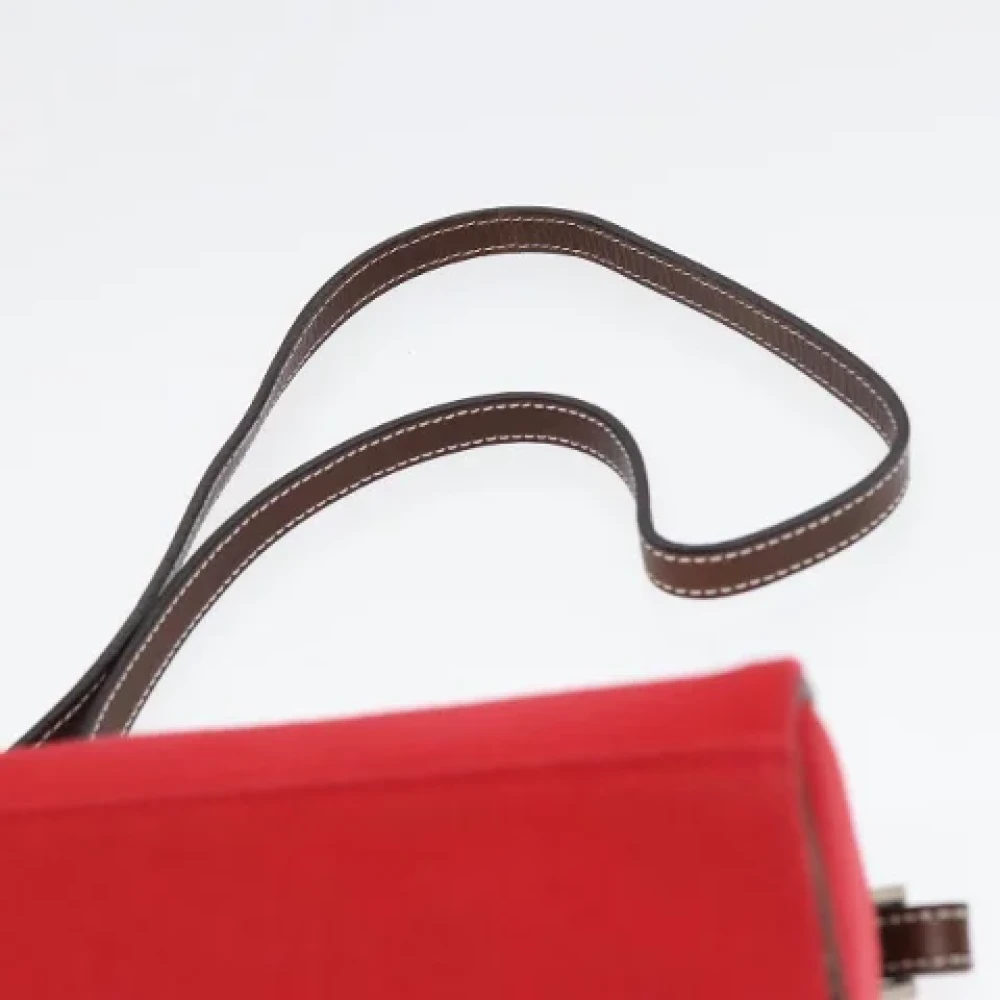 Burberry Vintage Pre-owned Canvas shoulder-bags Red Dames