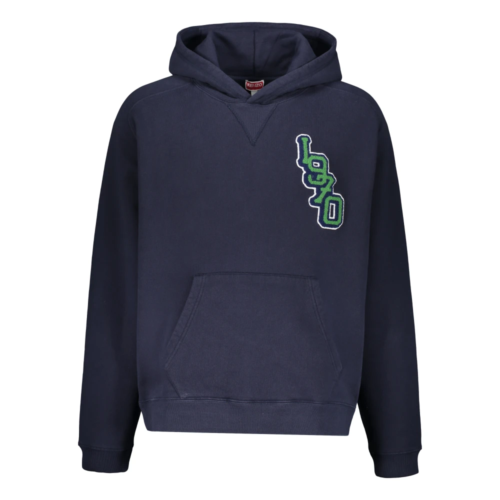 Kenzo Katoenen hoodie met verstelbare capuchon Blue Heren