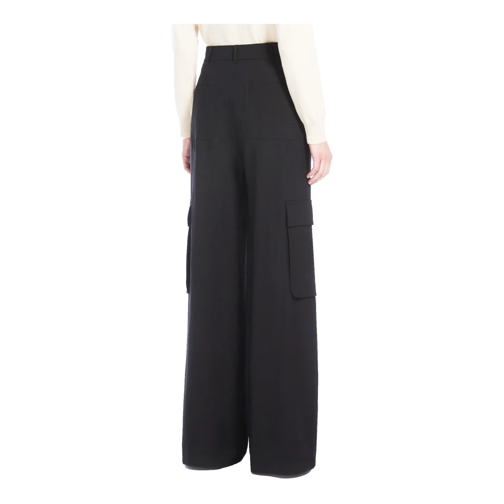 Max Mara Studio Cargo Broek met Zakken Black Dames