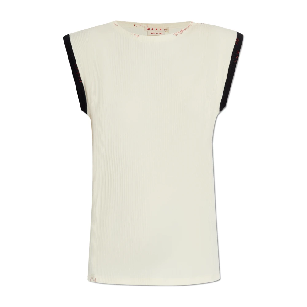 Marni Top met decoratieve stiksels Beige Dames