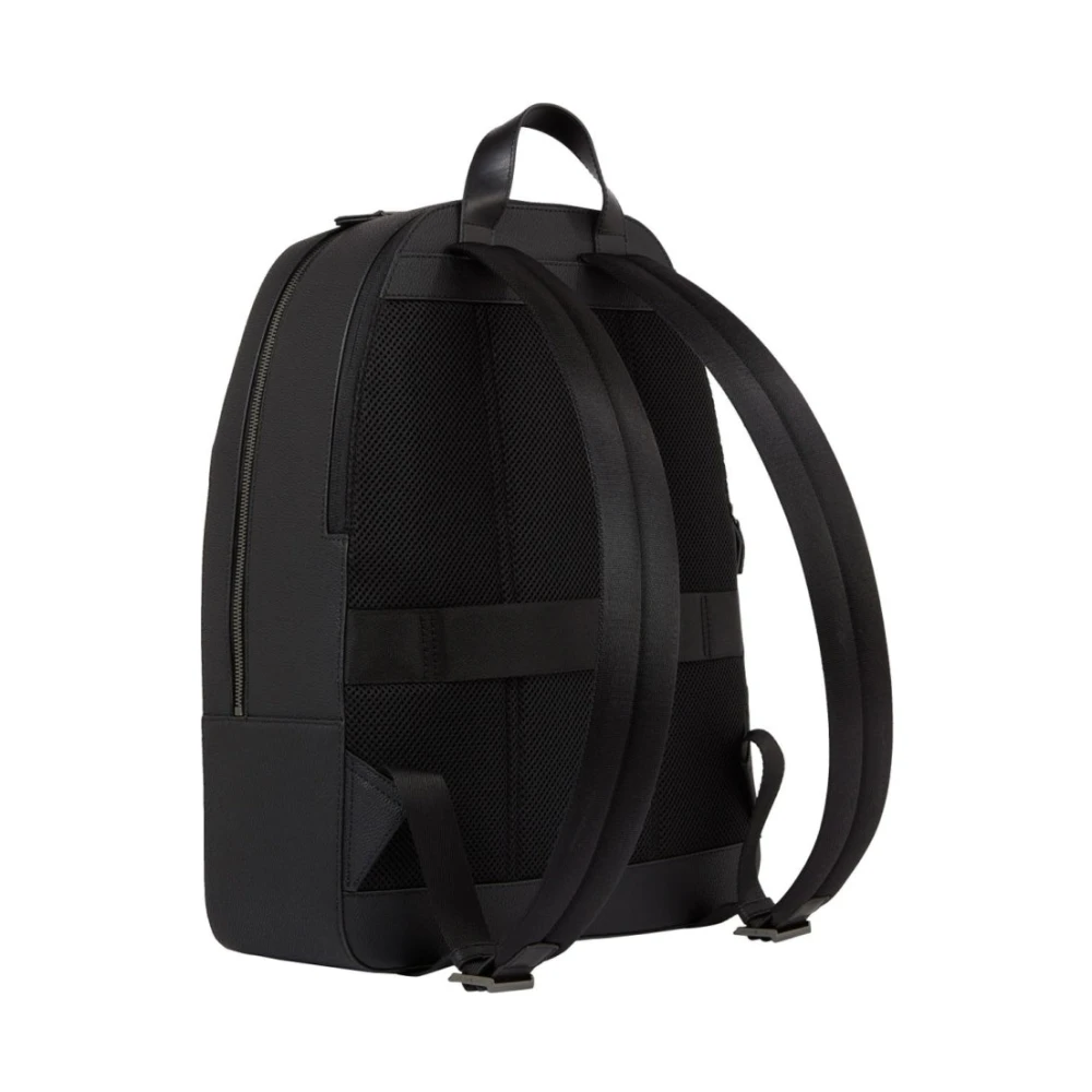 Tommy Hilfiger Zwarte Coated Canvas Rugzak Black Heren