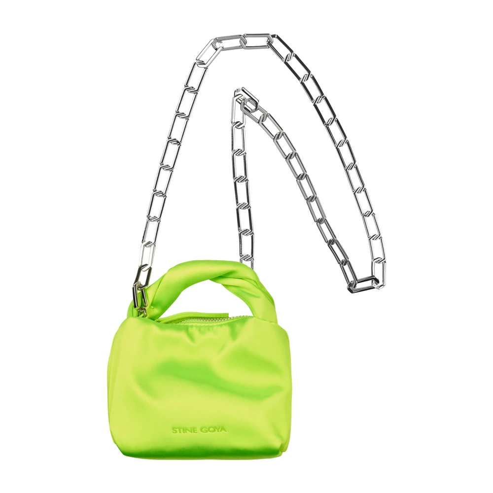 Stine Goya Green Satin Micro Hobo Bag - Female - Mini Bags - One Size - Bags