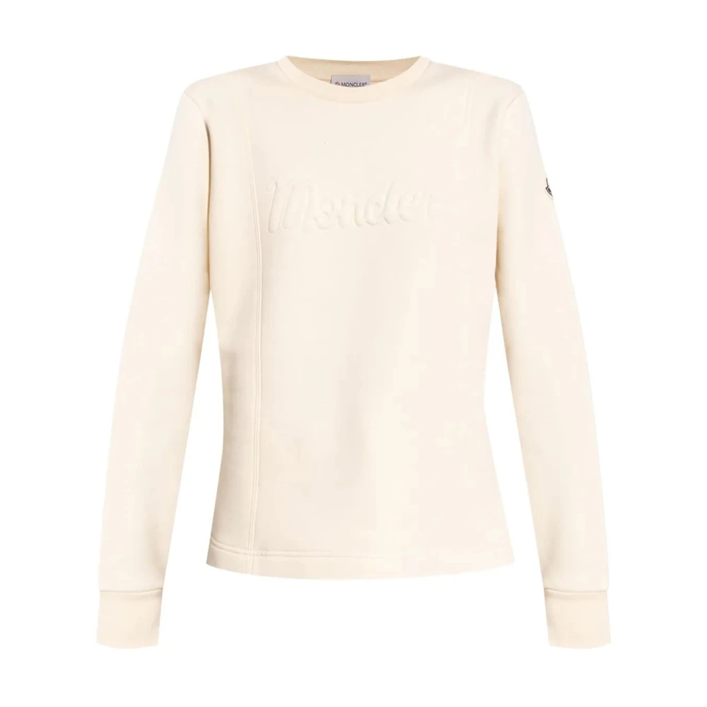 Moncler Chique Crewneck Sweatshirt voor vrouwen Beige Dames