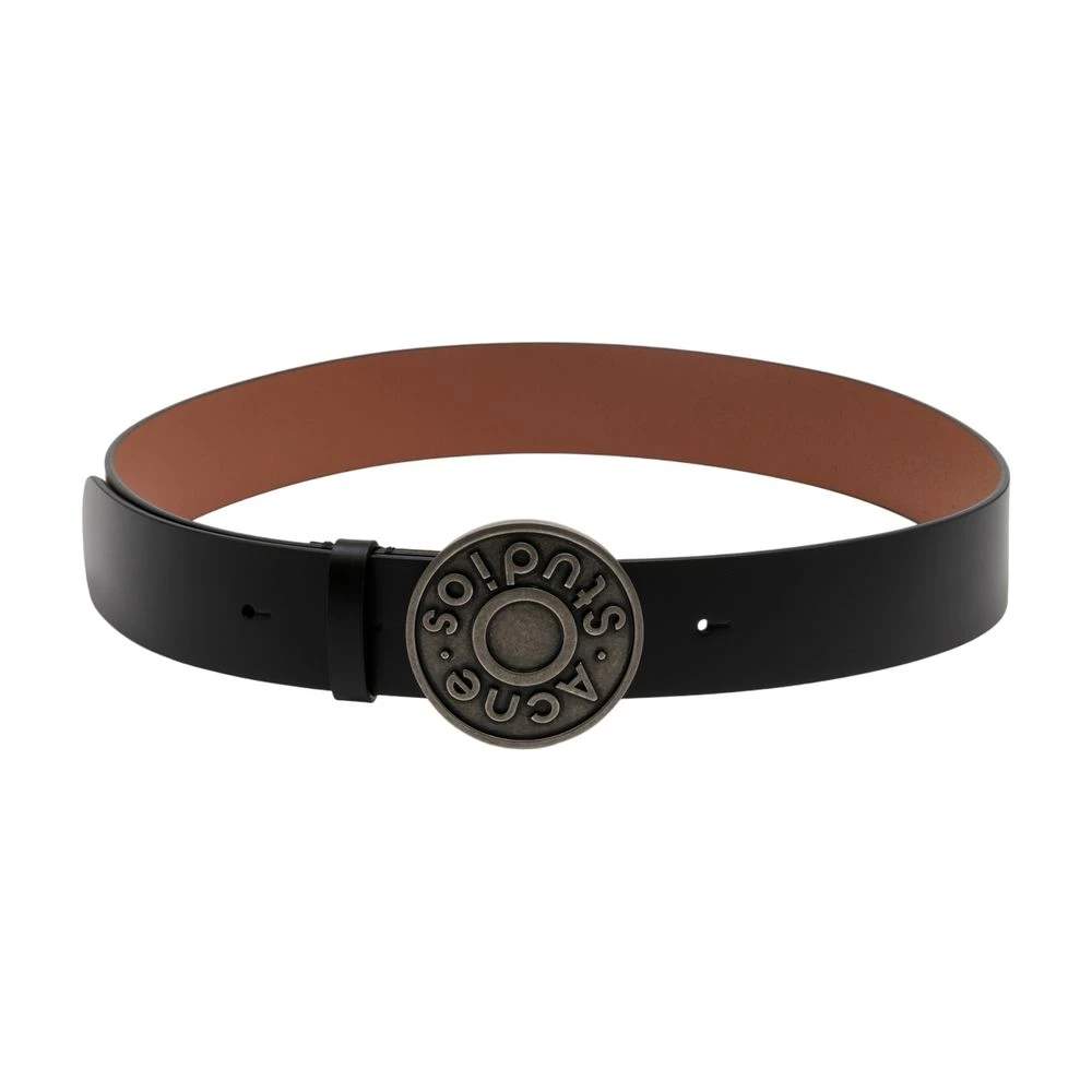 Acne Studios Logo Leather Belt - Male - Belts - Black - M - Accessories - Image 3