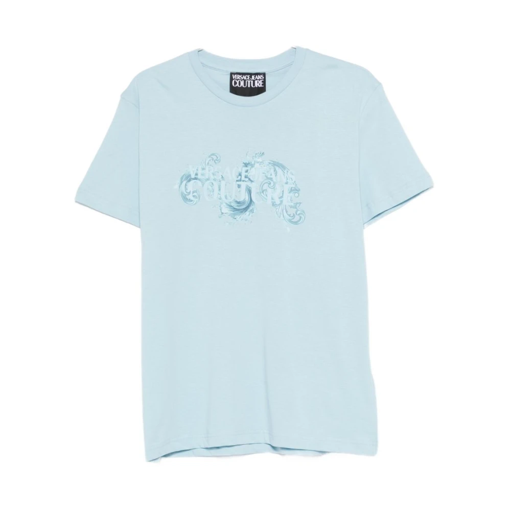 Versace Jeans Couture Mannelijk Blauw Tops Heren, L, T-Shirt