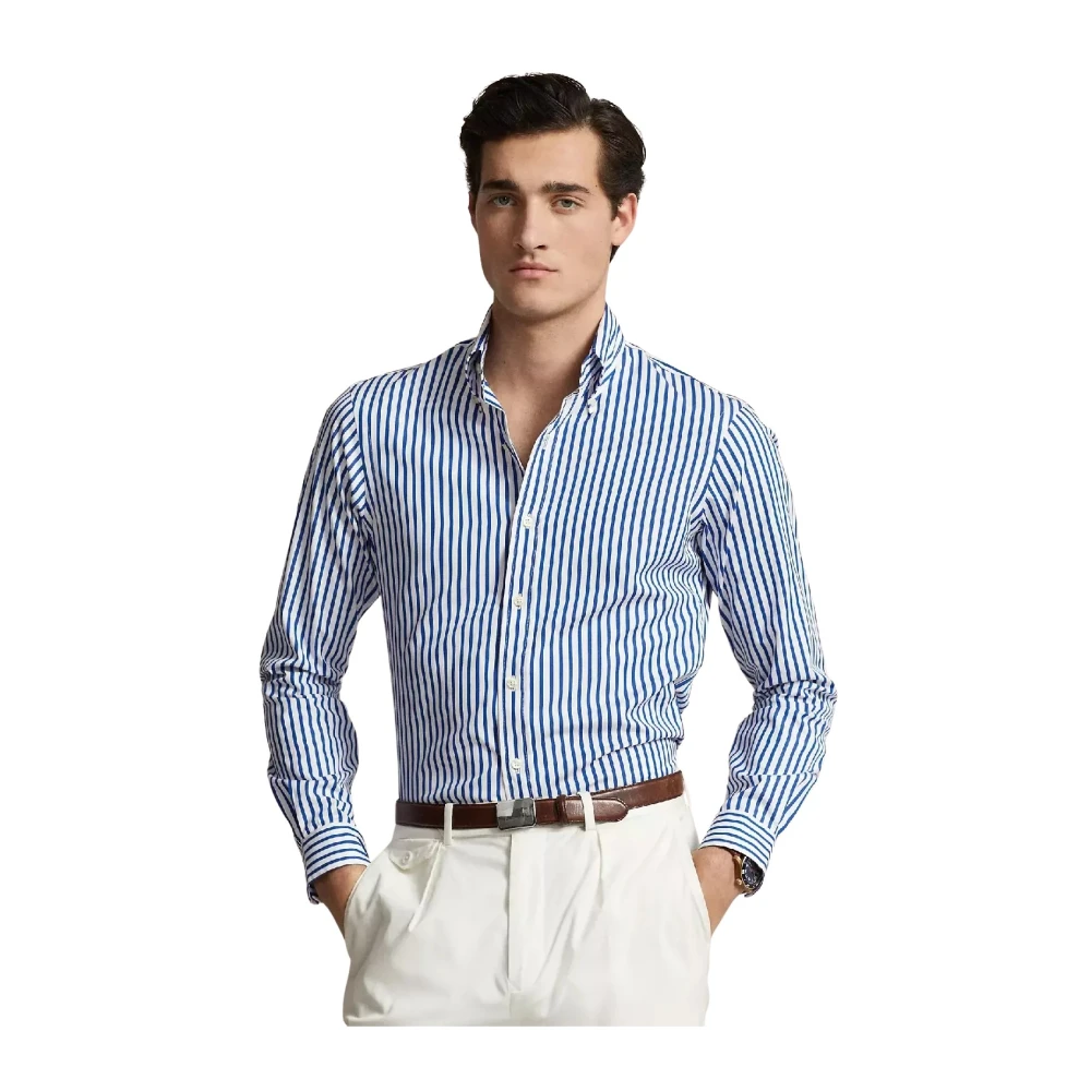 Ralph Lauren Katoenen gestreept custom fit overhemd Blue Heren